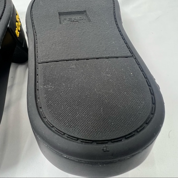 Authentic Fendi Pool Slides Black EVA waterproof rubber sandals size US 8 EU 41 - Picture 8 of 9